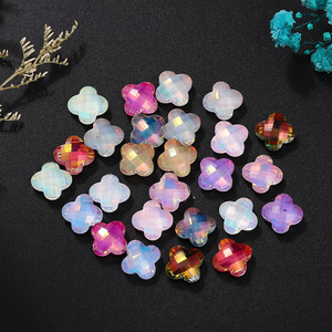 Strass en verre cristal 3D en forme de fleur à quatre pétales, 8x8mm, dos plat, irisé, pour nail art et accessoires de bijouterie DIY - Product Image 4