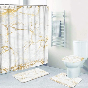Ensemble <span class=keywords><strong>de</strong></span> salle <span class=keywords><strong>de</strong></span> bain à <span class=keywords><strong>motif</strong></span> marbre 16 pièces avec <span class=keywords><strong>rideau</strong></span> <span class=keywords><strong>de</strong></span> <span class=keywords><strong>douche</strong></span> et tapis, impression imperméable, <span class=keywords><strong>rideau</strong></span> <span class=keywords><strong>de</strong></span> <span class=keywords><strong>douche</strong></span> avec crochets - Product Image 4