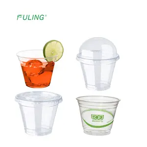 factory wholesales custom printed take away biodegradable disposal cold drink plastic water glass