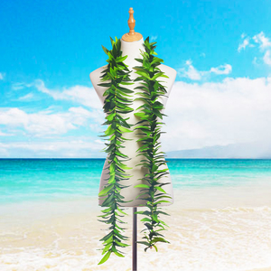 Artificial Silk Maile Leaf Long Lei KN-hl028 180CMFestival Plants <strong>Wreath</strong> for Dance Party Aloha Party Necklace Summer Beach - Product Image 1