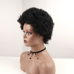 Pelucas rizadas Afro negras al por mayor de Oriente para mujer, cabello brasileño esponjoso con cutícula virgen, cabello humano rizado barato - Product Image 2