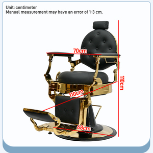 Silla de Peluquería Hidráulica XFMC Glamorous para Hombre, Silla de Barbero Reclinable de Alta Resistencia en Negro y Dorado - Product Image 4