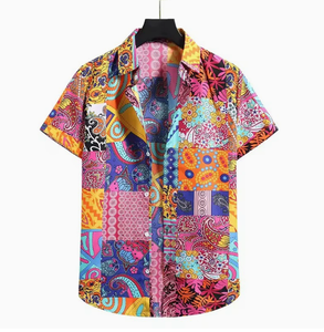 2026夏季男士休闲透气针织短袖条纹夏威夷海滩衬衫 - Product Image 6