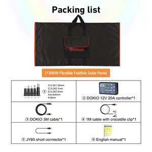 <span class=keywords><strong>DOKIO</strong></span> Livraison Gratuite Meilleures Ventes Système Solaire Flexible Pliable <span class=keywords><strong>300W</strong></span> 320W Énergie Solaire Kit Solaire Camping en Plein Air - Product Image 3