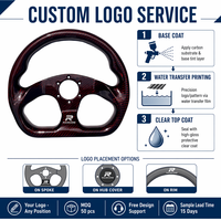 Volant de course universel OEM en fibre de carbone 3K rouge bonbon, 330 mm, à fond plat et découpe en D, pour simulateur de course automobile, personnalisable, vente en gros