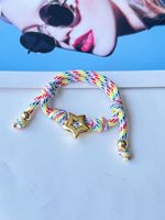 Bracelet en corde tressée avec lettres émaillées colorées, réglable, empilable, en cordon tissé, bracelet d'amitié, bijoux pour adolescentes et femmes