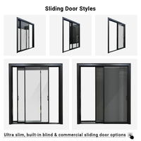 Porte coulissante en verre minimaliste ultra-fine avec isolation thermique en aluminium, porte de séparation en verre sur mesure pour bureau