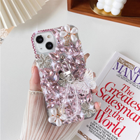 Bling strass diamant étui pour iphone 16 15 14 Plus 13 Pro Max 12 11 X XS XR 8 7 Plus luxe papillon filles couverture arrière sangle