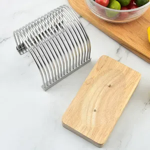 Cortador de Pan de Madera Plegable, Guía para Cortar Pan, Herramienta de Cocina para Hornear, Cortador de Pan con Bandeja Recolectora de Migas - Product Image 5