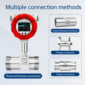 Цветной турбинный расходомер с дисплеем температуры для воды, масла, топлива, дизеля, бензина, с импульсным выходом, из нержавеющей стали - Product Image 3