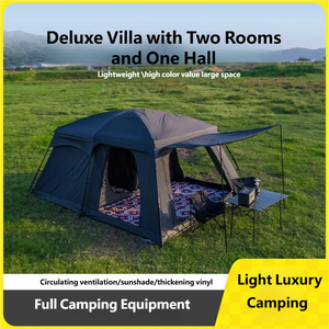 <span class=keywords><strong>Tente</strong></span> familiale imperméable en tissu Oxford pour 5, 8 ou 12 personnes, avec deux chambres et un séjour, pour le camping en plein air, quantité minimale de commande faible, personnalisable. - Product Image 2