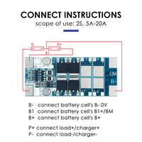 Fabricante de PCBA, BMS para Batería de Litio 2S con Sistema de Gestión de Batería con Balanceo, Placa PCBA de Protección para Paquete de Baterías de Iones de Litio