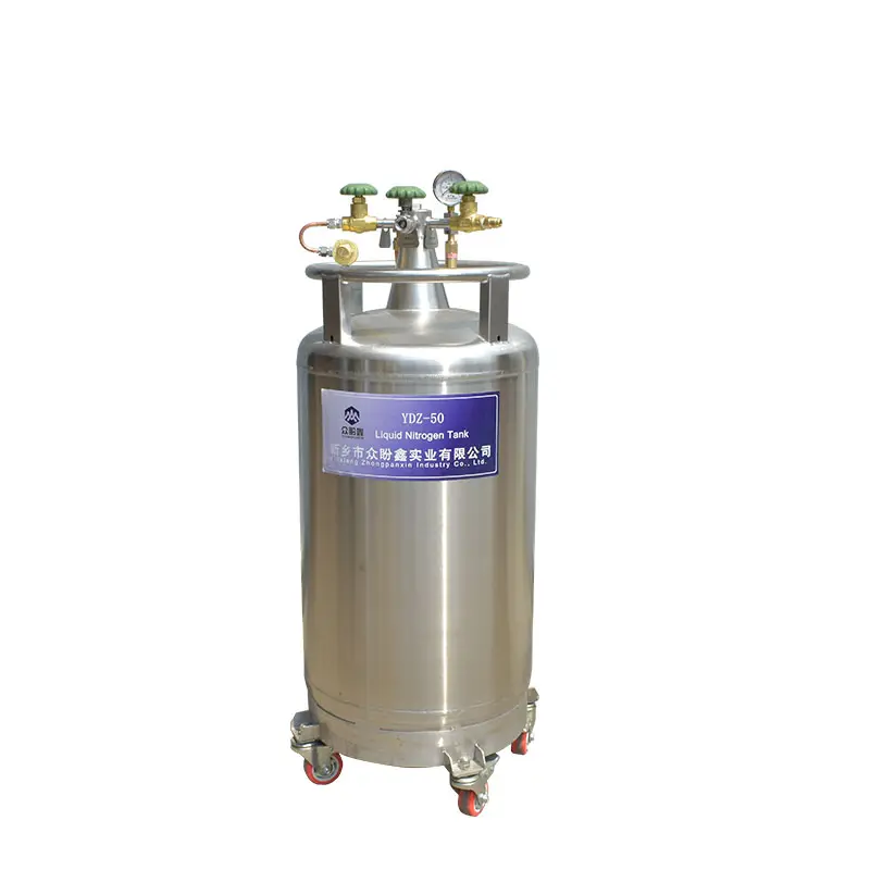 YDZ 50 Stainless Steel Ln2 Liquid Nitrogen Container Tank Cylinder for Filling Cryo Chamber