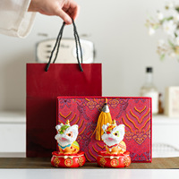 Ornement de danse du lion créatif de style chinois en résine, décoration de bureau, cadeau haut de gamme pour le bureau, souvenir avec logo personnalisable