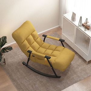Reclining Rocking Chair Metal Frame Foam Filling Tilting Lounge Chair For Bedroom Living Room Nordic Style - Product Image 2