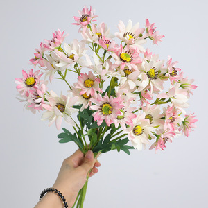 <b>Artificial</b> Daisy <b>Bouquet</b> Pink Plastic Wire Cloth High Simulation Nordic Style Home Decor - Product Image 3