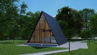 Villa préfabriquée moderne en acier léger, maisons modulaires préfabriquées imperméables et maisons à ossature bois, villa en conteneur en bois