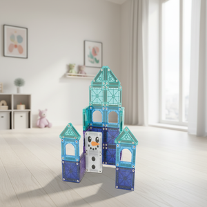 Set di Costruzioni Magnetiche in Plastica per Castello di Ghiaccio Invernale con Blocchi Trasparenti, Design Pupazzo di Neve, Giocattolo STEM per Bambini - Costruisci il Tuo Castello - Product Image 2