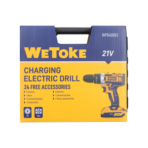 Wetoke สว่านชาร์จไฟฟ้าไร้สายพร้อมสว่านกระแทกความเร็วหลากหลายมอเตอร์ไร้แปรงถ่านสำหรับซ่อมลิเธียมปรับแต่งได้ - Product Image 2