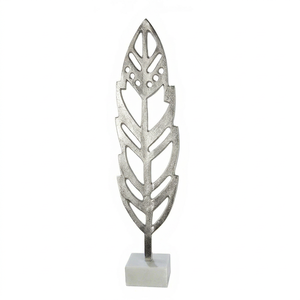 10D X 12W X 48H Modern Metal Leaf Sculpture Artistic Handmade Eco-Friendly Durable Tabletop Decor Living Room Foliage Design - Product Image 1