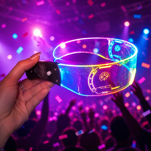 Gafas LED de Neón Brillantes, Gafas de Sol Cyberpunk de Ciencia Ficción para Fiestas EDM, Rave, Bar, Festival de Música, Gafas Luminosas de Navidad - Product Image 1
