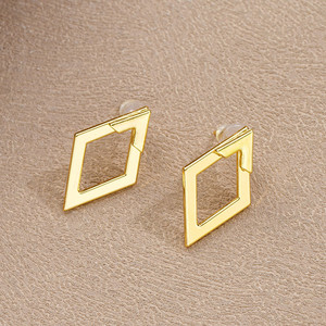 Pendientes de Aro con Forma de Diamante, Diseño Creativo y Simple, para Mujer, Joyería Femenina - Product Image 2