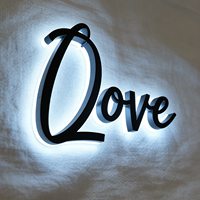 Enseigne lumineuse LED 3D rétroéclairée, étanche, pour extérieur, lettres en relief, logo pour vitrine, publicité commerciale