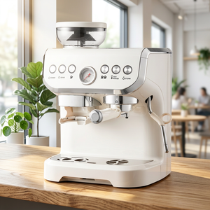 Machine à café semi-automatique tout-en-un avec moulin à café intégré, porte-filtre 58 mm, mousseur à lait, équipement à expresso pour la maison - Product Image 1