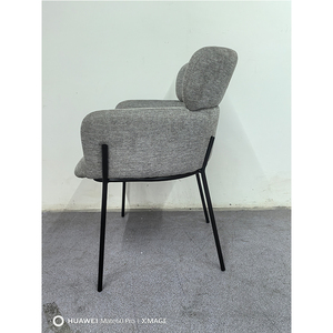 Asiento de tela Espuma de alta densidad Marco de metal Color gris - Product Image 4
