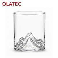 Verre à whisky OLATEC Mountain View avec motif paysager gravé en 3D pour whisky, thé, café, cocktail, en stock