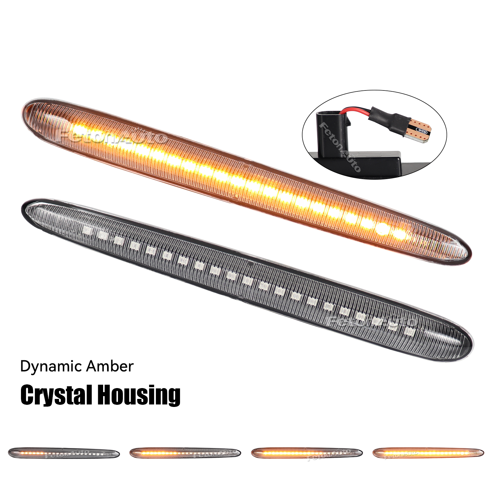 2ชิ้นคริสตัลสีเหลืองอำพันแบบไดนามิก-ปกติ