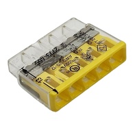 Connecteur de raccordement 2773-405 en stock, bloc terminal neuf d'origine allemande, 5 conducteurs, boîtier transparent jaune 2773 405