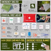 Kit de survie d'urgence de 268 pièces, trousse de premiers soins avec sac bandoulière pour la randonnée, la chasse, cadeau de Noël pour les hommes, les pères