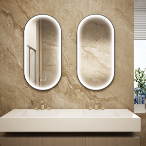 Espejos de Baño Modernos Personalizados con Forma de Pastilla, Luz Ajustable (3000K-6000K) para Hoteles, Apartamentos, Villas, Baños, Gráfico - Product Image 3