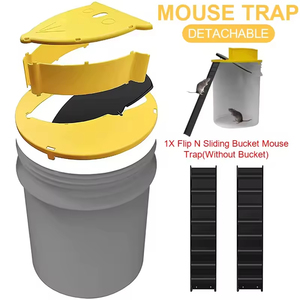 Tapa <span class=keywords><strong>de</strong></span> cubo para trampa <span class=keywords><strong>de</strong></span> ratones <span class=keywords><strong>de</strong></span> PP, ecológica, portátil, automática, desmontable, con tapa abatible para ratas, garaje, patio, gallinero - Product Image 3