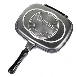 กระทะอลูมิเนียมอัลลอยด์เคลือบสารกันติดสองด้านสำหรับย่างและทอดขายส่ง - Product Image 1