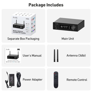 H50สตรีมเพลงแบบไม่สูญเสียสัญญาณ50W * <span class=keywords><strong>2</strong></span>เอาต์พุต4-8โอห์มบูสต์แอมพลิฟายเออร์เครื่องเสียงบ้านไร้สาย - Product Image 5