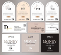 Etiqueta Autoadhesiva para Botellas de Vodka y Vino, Papel con Textura Mate, Lámina Dorada, Corte Redondo, Etiqueta de Vinilo con Código de Cristal para Aceites Esenciales