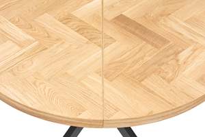 Gỗ rắn Mở rộng hình bầu dục xương cá sồi bảng mở rộng Scandinavian Thiết kế bàn ăn 4-10 chỗ làm bằng tay bàn gỗ - Product Image 4