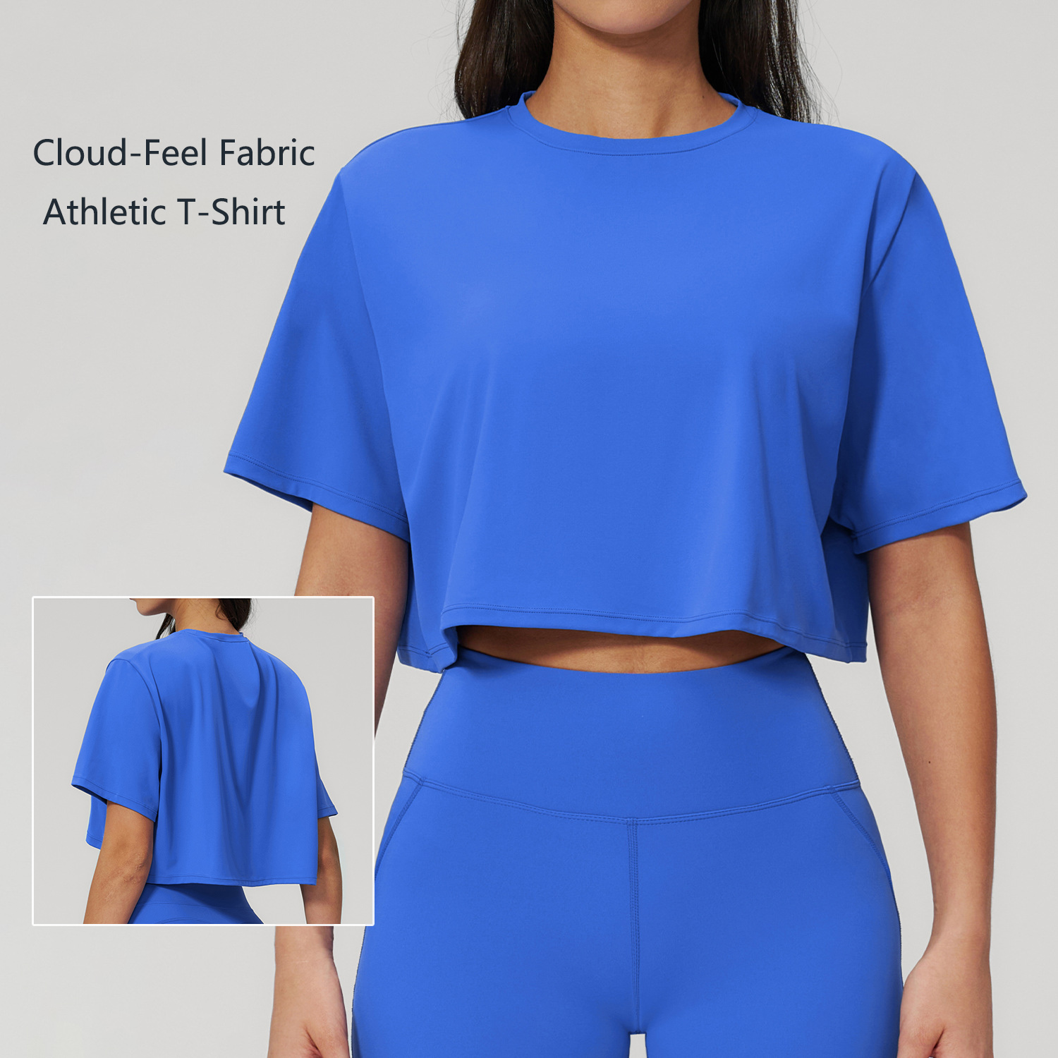 Women Short Sleeve Cropped Yoga T Shirt Loose Crew Neck for Running Workout and Outdoor Sports