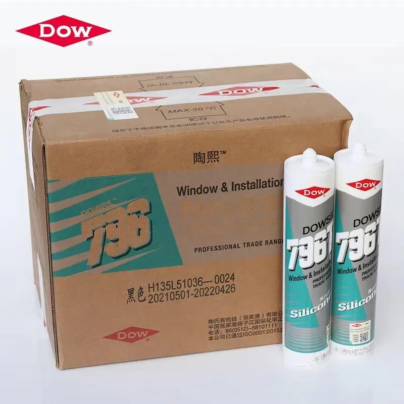 DOWSIL/DowCorningDowsil 796ニュートラルシリコンシーラント防水シリコン耐候性接着剤屋外ドアおよび窓用