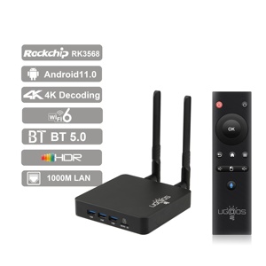 UGOOS UT8 <span class=keywords><strong>PRO</strong></span> TV BOX Android <span class=keywords><strong>11</strong></span>,0 DDR4 8GB RAM 64GB ROM RK3568 WiFi6 Reproductor multimedia BT Voice Remote UT8 4G 32G <span class=keywords><strong>VS</strong></span> AM6B Plus - Product Image 1