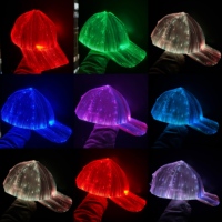 Gorra de Béisbol con Luces LED, Fibra Óptica Luminosa, Brilla en la Oscuridad, Bordado a Mano, Unisex, para Negocios, Fiestas de Navidad