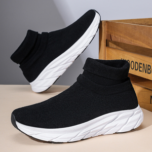 Chaussures décontractées pour hommes, style marche, respirantes, <span class=keywords><strong>en</strong></span> maille extensible, avec semelle intérieure <span class=keywords><strong>en</strong></span> forme de chaussette, semelle intermédiaire <span class=keywords><strong>en</strong></span> EVA, semelle extérieure <span class=keywords><strong>en</strong></span> caoutchouc, logo personnalisé - Product Image 3