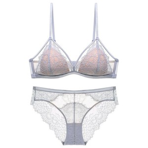 Ensemble <span class=keywords><strong>de</strong></span> lingerie pour femmes soutien-gorge ultra-mince sexy pour <span class=keywords><strong>madame</strong></span> soutien-gorge en maille transparente creuse sous-vêtements avec décoration en dentelle vente en gros - Product Image 5