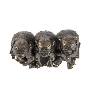 Statue d'animal singe « Ne vois pas, ne vois pas, ne dis pas » Trois vérités de l'homme Figurine - Product Image 5