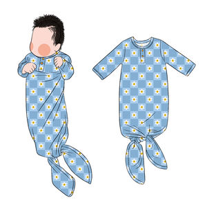 Grosir kustom cetak gaun kotak-kotak Softest terikat gaun anak baru lahir bayi kantong tidur - Product Image 4