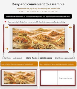 Vàng Tuyệt vời Tường Khung Cứu Trợ Vàng Mới Trung Quốc Phong Cách Trang Trí Sơn Vải Không Thấm Nước Cho Văn Phòng/Phòng Khách Sofa - Product Image 6