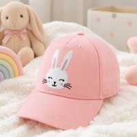 Gorra de Béisbol Infantil Personalizada con Bordado de Conejito, Gorra de Algodón de 6 Paneles, Ajustable para Niños Pequeños, Venta al Por Mayor OEM, MOQ Bajo