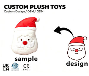 Juguete de Peluche Personalizado con Cabeza de Papá Noel, Muñeco de Peluche Suave para Decoración del Hogar o Escritorio, Regalo para Niños - Product Image 1